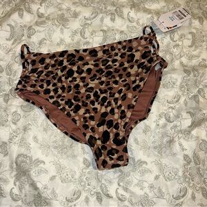 Time and Tru Leopard Print Bikini Bottoms Small